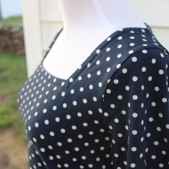 J. Crew Black &White Polka dot top square neckline - Picture 7 of 10